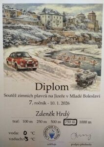 Diplom Zdeněk Hrdý 2026-01-10 Soutěž plavců na Jizeře Mladá Boleslav